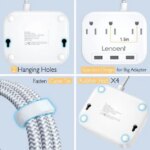 Power Strip with USB, 3 Outlet 3 USB Charging Ports (17W/ 3.4A), Flat Plug with 6.6ft Braided Extension Cord, Desktop & Wall Mountable, Compact for