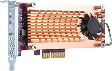 QNAP QM2-2P-244A Dual M.2 22110/2280 Pcie SSD Expansion Card (PCIe Gen2 X4), Low-Profile Bracket Pre-Loaded, Low-Profile Flat and Full-Height are