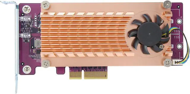 QNAP QM2-2P-244A Dual M.2 22110/2280 Pcie SSD Expansion Card (PCIe Gen2 X4), Low-Profile Bracket Pre-Loaded, Low-Profile Flat and Full-Height are