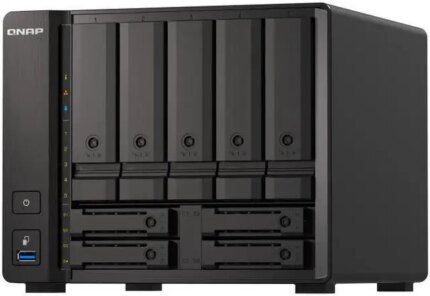 Qnap TS-h973AX-32G-US 9-bay Desktop NAS, AMD Ryzen V1500B 4C 8T 2.2GHz, 32GB DDR4 SODIMM