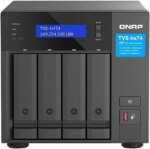 QNAP TVS-h474-PT-8G-US 4 Bay High-Speed Desktop NAS with Intel® Pentium® Gold 2-core CPU, 8GB DDR4 Memory, 2.5 GbE Networking and PCIe Gen 4