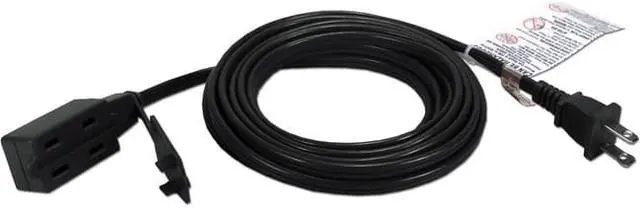 Qvs 3-Outlet 2-Prong 15Ft Power Extension Cord - 3 X Ac Power - 15 Ft Cord - 13 A Current - 125 V Ac Voltage - 1625 W
