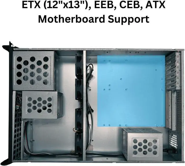 RACKOWL 2U Server Case, Rackmount Server Chassis; 8* HDD Bays (6*3.5" & 2*5.25"); E-ATX/CEB/EEB/ATX Mobo, Mid Fans 4* 80mm, Size:16.8* 3.5* 25.0"