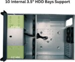 RACKOWL 4U Rackmount Server Case Chassis; 13*HDD Bays (10*3.5" & 3*5.25"); E-ATX/CEB/EEB/ATX Mobo, Fan: Front 2*120mm, Mid 4*80mm, Rear 2*80mm, Front