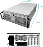 RACKOWL 4U Rackmount Server Case Chassis; 13*HDD Bays (10*3.5" & 3*5.25"); E-ATX/CEB/EEB/ATX Mobo, Fan: Front 2*120mm, Mid 4*80mm, Rear 2*80mm, Front