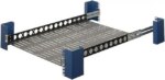RackSolutions 1U Light Duty Fixed Shelf 24in Depth - US Steel Construction, 100 lbs Capacity, Anti-Slip Mat, Adjustable Mounting Depth
