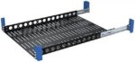RackSolutions 1U Light Duty Fixed Shelf 24in Depth - US Steel Construction, 100 lbs Capacity, Anti-Slip Mat, Adjustable Mounting Depth