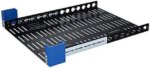 RackSolutions 1U Light Duty Fixed Shelf 24in Depth - US Steel Construction, 100 lbs Capacity, Anti-Slip Mat, Adjustable Mounting Depth