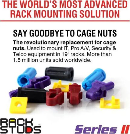 Rackstuds 4C Rack Mount Solution Series II – No More Cage Nuts! The Easiest and Safest Server Rack Solution in 19" Racks with Square Punched Vertical