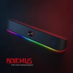 Redragon GS560 Adiemus RGB Desktop Soundbar, 2.0 Channel Computer Speaker with Dynamic Lighting Bar Audio-Light Sync/Display, Touch-Control Backlit