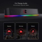 Redragon GS560 Adiemus RGB Desktop Soundbar, 2.0 Channel Computer Speaker with Dynamic Lighting Bar Audio-Light Sync/Display, Touch-Control Backlit