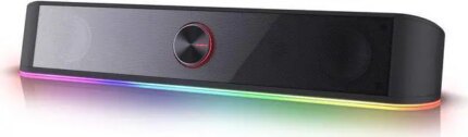Redragon GS560 Adiemus RGB Desktop Soundbar, 2.0 Channel Computer Speaker with Dynamic Lighting Bar Audio-Light Sync/Display, Touch-Control Backlit