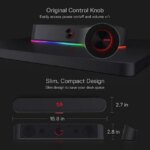 Redragon GS560 Adiemus RGB Desktop Soundbar, 2.0 Channel Computer Speaker with Dynamic Lighting Bar Audio-Light Sync/Display, Touch-Control Backlit