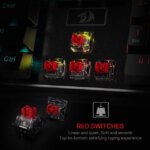 Redragon K556 RGB LED Backlit Wired Mechanical Gaming Keyboard, Aluminum Base, 104 Standard Keys Red Switch