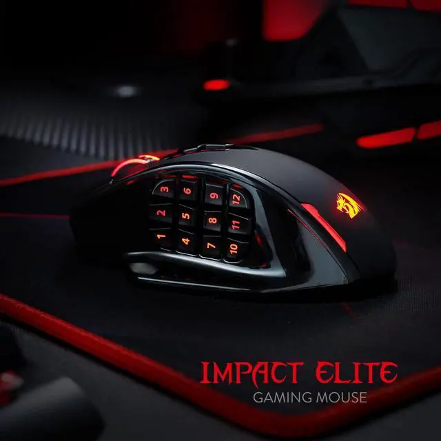 Redragon M913 Impact Elite Wireless Gaming Mouse, 16000 DPI Wired/Wireless RGB Gamer Mouse with 16 Programmable Buttons, 45 Hr Battery and Pro Optical