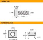 RIVECO Rack Screws & Cage Nuts for Server Cabinets & Racks Mounting Network Equipment Clip Nuts 50 Sets M6 x 16mm Black