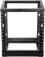 Rosewill 12U Open Frame Server Rack, 4-Post Network Server Rack, Adjustable Depth Frame Rack, Heavy Load Rack for Computer/Data/AV/IT