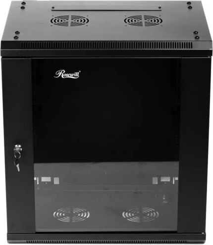 Rosewill 12U Server Rack Enclosure with Glass Door, Locks, & Removable Side Panels Wall Mount Network Cabinet 19 Inch Rack 17.7 Inches Deep Fully