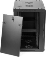 Rosewill 12U Server Rack Enclosure with Glass Door, Locks, & Removable Side Panels Wall Mount Network Cabinet 19 Inch Rack 17.7 Inches Deep Fully
