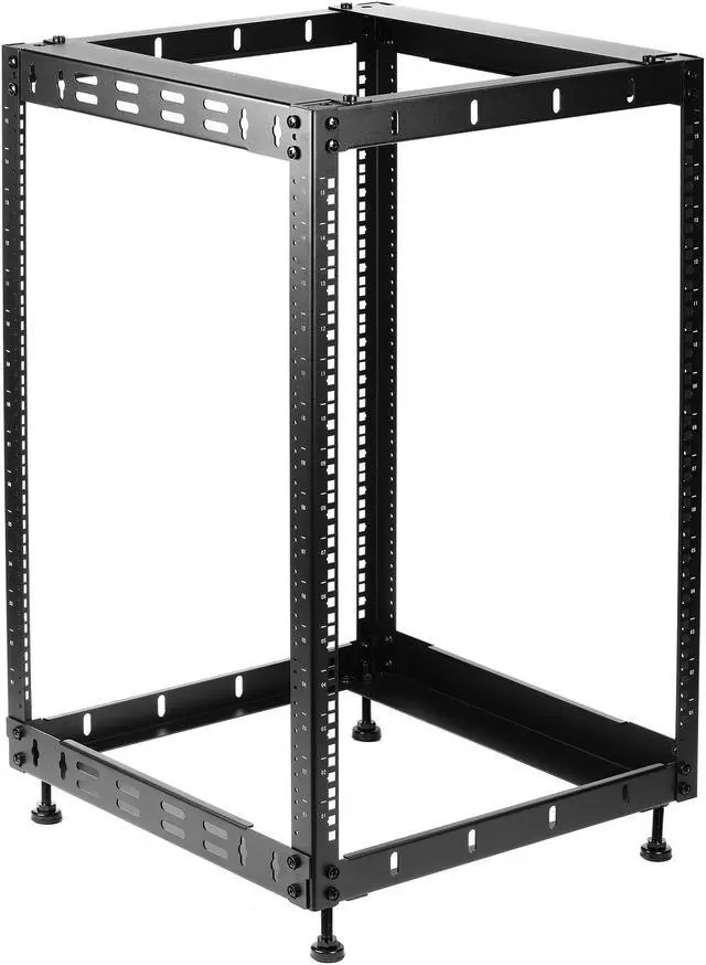 Rosewill 15U Open Frame Network Rack for Servers & AV Gear,Server Rack Floor Standing or Wall Mounted, AV Rack for 19" Networking, Servers and Audio