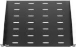 Rosewill 1U 19-Inch Universal Vented Rack Mount Cantilever Server Cabinet Shelf 14-Inches Deep Black, 2 Pack-RSA-1USHF002D
