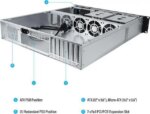 Rosewill 2U Server Chassis Rackmount Case, 4x 3.5" Bays, 2x 2.5" Devices, ATX Compatible, Up to 4x 80mm Fans, 2x USB 3.0, Silver/Black - RSV-Z2850U