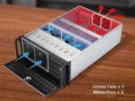 Rosewill 4U Server Chassis Rackmount Case | 8 3.5" HDD Bays, 3 5.25" Devices | E-ATX Compatible | 5 Front 120mm Fans, 2 Rear 80mm Fans | 2x USB 3.0 |