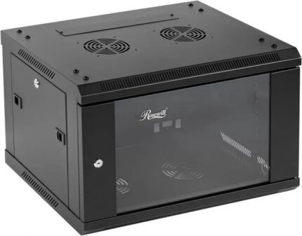 Rosewill 6U Server Rack Enclosure with Glass Door, Locks, & Removable Side Panels Wall Mount Network Cabinet 19 Inch Rack 17.7 Inches Deep Fully