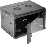 Rosewill 6U Server Rack Enclosure with Glass Door, Locks, & Removable Side Panels Wall Mount Network Cabinet 19 Inch Rack 17.7 Inches Deep