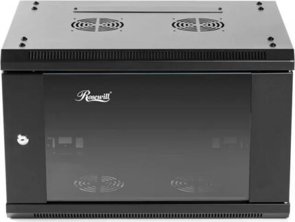 Rosewill 6U Server Rack Enclosure with Glass Door, Locks, & Removable Side Panels Wall Mount Network Cabinet 19 Inch Rack 17.7 Inches Deep