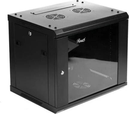 Rosewill 9U Server Rack Enclosure with Glass Door, Locks, & Removable Side Panels Wall Mount Network Cabinet 19 Inch Rack 17.7 Inches Deep