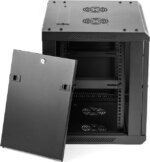 Rosewill 9U Server Rack Enclosure with Glass Door, Locks, & Removable Side Panels Wall Mount Network Cabinet 19 Inch Rack 17.7 Inches Deep