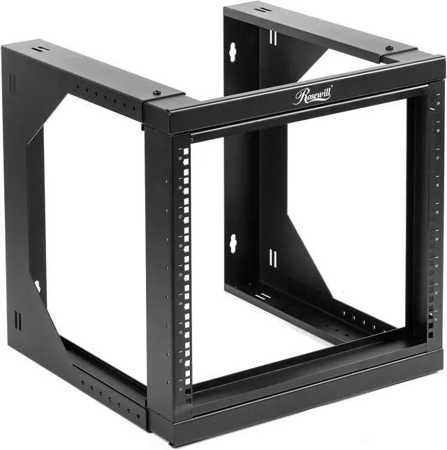 Rosewill 9U Server Rack with Swing Gate -Wall Mount Rack for 19 Inch IT Equipment Open Frame Rack–Network Rack Wall Mount for AV & Server Equipment
