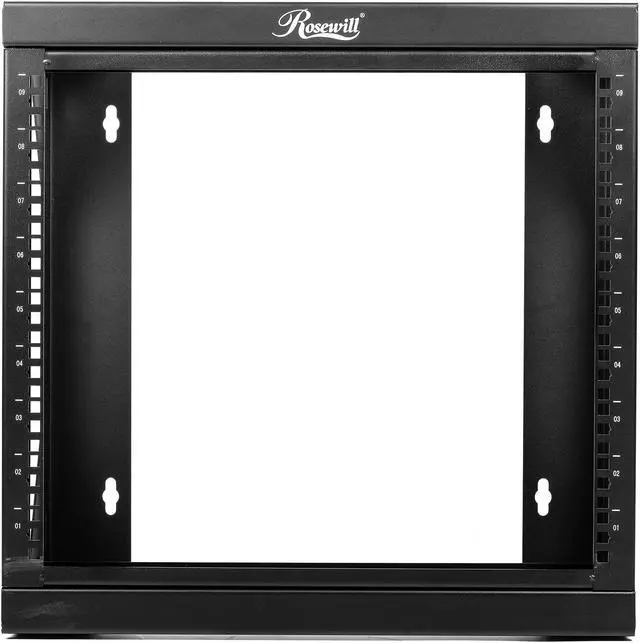 Rosewill 9U Server Rack with Swing Gate -Wall Mount Rack for 19 Inch IT Equipment Open Frame Rack–Network Rack Wall Mount for AV & Server Equipment