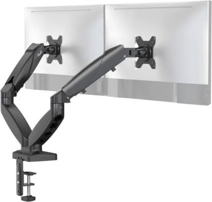 Rosewill Dual Monitor Mount, 15 to 32 Inch, 4.4 to 19.8lbs per Screen, Adjustable Gas Spring Monitor Arm with Cable Management, Clamp & Grommet Base