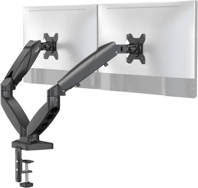 Rosewill Dual Monitor Mount, 15 to 32 Inch, 4.4 to 19.8lbs per Screen, Adjustable Gas Spring Monitor Arm with Cable Management, Clamp & Grommet Base