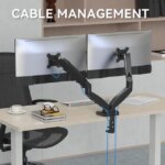 Rosewill Dual Monitor Mount, 15 to 32 Inch, 4.4 to 19.8lbs per Screen, Adjustable Gas Spring Monitor Arm with Cable Management, Clamp & Grommet Base