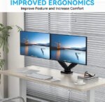 Rosewill Dual Monitor Mount, 15 to 32 Inch, 4.4 to 19.8lbs per Screen, Adjustable Gas Spring Monitor Arm with Cable Management, Clamp & Grommet Base