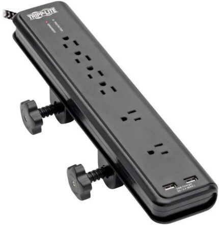 Safe-IT Surge Protector 6-Out 2 USB Ports Antimicrobial 8ft Cord