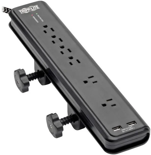Safe-IT Surge Protector 6-Out 2 USB Ports Antimicrobial 8ft Cord