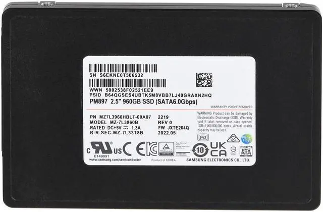Samsung PM897 MZ7L3960HBLT - SSD - 960 GB - SATA 6Gb/s