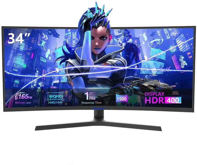 Sealan 34 inch Curved Ultrawide Computer Gaming Monitor 165Hz,UWQHD 3440x1440,1500R -PIP,1ms (MPRT),HDR, 300nits, sRGB99%,FreeSync,HDMI2.0(TMDS)