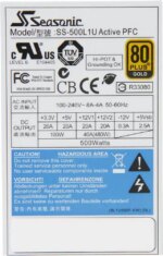 SeaSonic SS-500L1U Server Power Supply - 80PLUS Gold - OEM