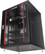 Server Rack – 15U - Wall Mount Rack - Locking Cabinet for Network - Electronics - Security - Audio - Video - AV Equipment - Data Rack - Legs / Power