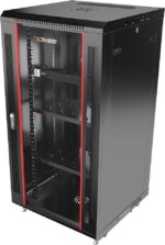Server Rack – 22U - Wall Mount Rack - Locking Cabinet for Network - Electronics - Security - Audio - Video - AV Equipment - Data Rack - wheels / Power