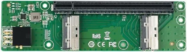 Shinreal 2 Port MCIO 8I to PCIe x16 Slot Adapter ---XIC 0516PE - Newegg.com