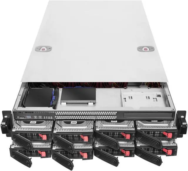 Silverstone RM22-308, 2U 8-bay 2.5" / 3.5" HDD / SSD rackmount storage chassis with Mini-SAS HD SFF-8643 12 Gb/s interface