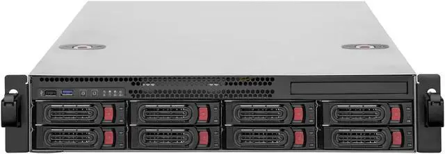 Silverstone RM22-308, 2U 8-bay 2.5" / 3.5" HDD / SSD rackmount storage chassis with Mini-SAS HD SFF-8643 12 Gb/s interface