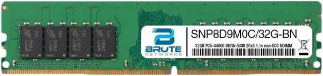 SNP8D9M0C/32G - Dell Compatible 32GB PC5-44800 DDR5-5600Mhz 2Rx8 non-ECC UDIMM