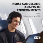 Soundcore by Anker, Space One, Active Noise Cancelling Headphones, 2X Stronger Voice Reduction, 40H ANC Playtime, App Control,LDAC Hi-Res Wireless